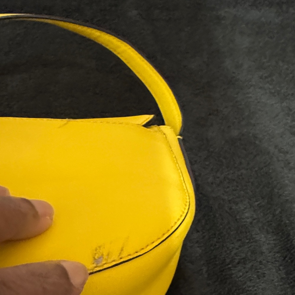 Ralph Lauren Yellow Leather Crossbody with Tassel Charm - Picture 4 of 11